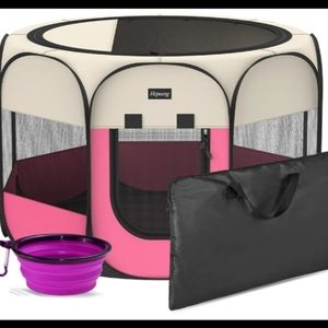 Dog & Cat PET Play pen-foldable tent w/ carrying case & bonus colapsable water -